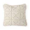 Leroy 18 x 18 Cream Raised Pattern Detail Decorative Pillow Cover thumbnail 0