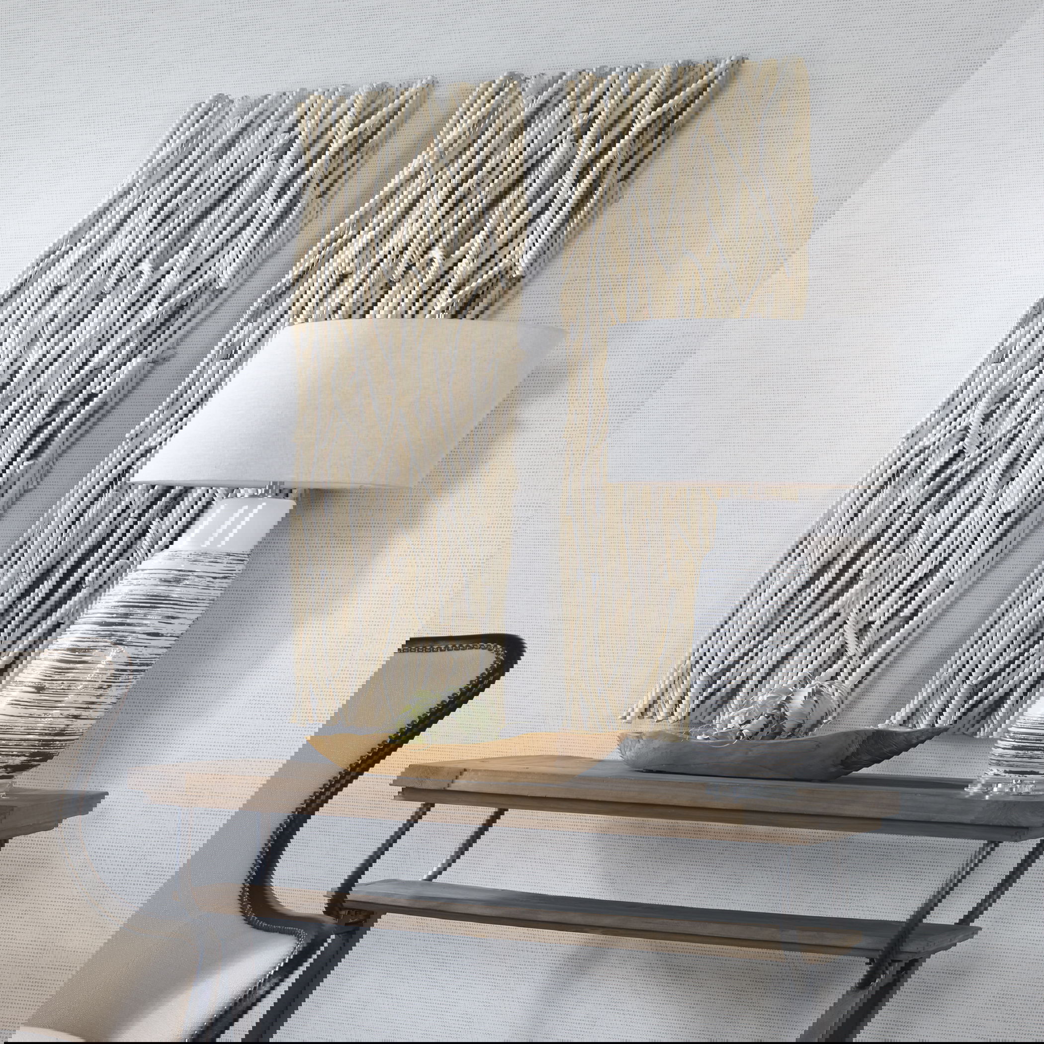 Gathered Teak Bleached Wood Wall Decor, Sculptural Wall Art by Uttermost, 19" width x 49" height x 3.5" depth View 6