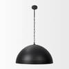 Karina 36' Round Matte Black Hammered Metal Dome Pendant Light, by Mercana, 36" length x 36" width x 21" height thumbnail 3