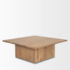 June Light Brown Wood with Fluting Square Coffee Table thumbnail 5