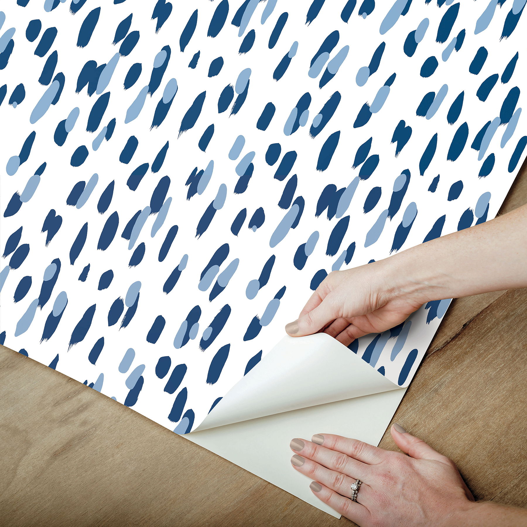 Club House Navy Blue Peel & Stick Wallpaper large image 