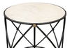 Drum & Fife Lamp Table, Aged Wht Marble, Side & End Table by Sarreid, 24" length x 24" width x 29" height thumbnail 11
