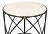 Drum & Fife Lamp Table  Aged Wht Marble, by Sarreid, 2' length x 2' width x 2'5" height thumbnail 11