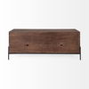 Glenn IV Dark Brown Wood with Black Iron Frame Media Console with Storage, TV Stand for TV up to 71' thumbnail 6