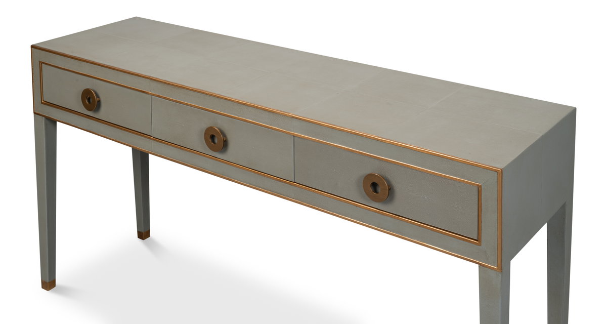 Gabriella Console  Storm Grey, by Sarreid, 1'6" length x 5'4" width x 2'9" height View 10