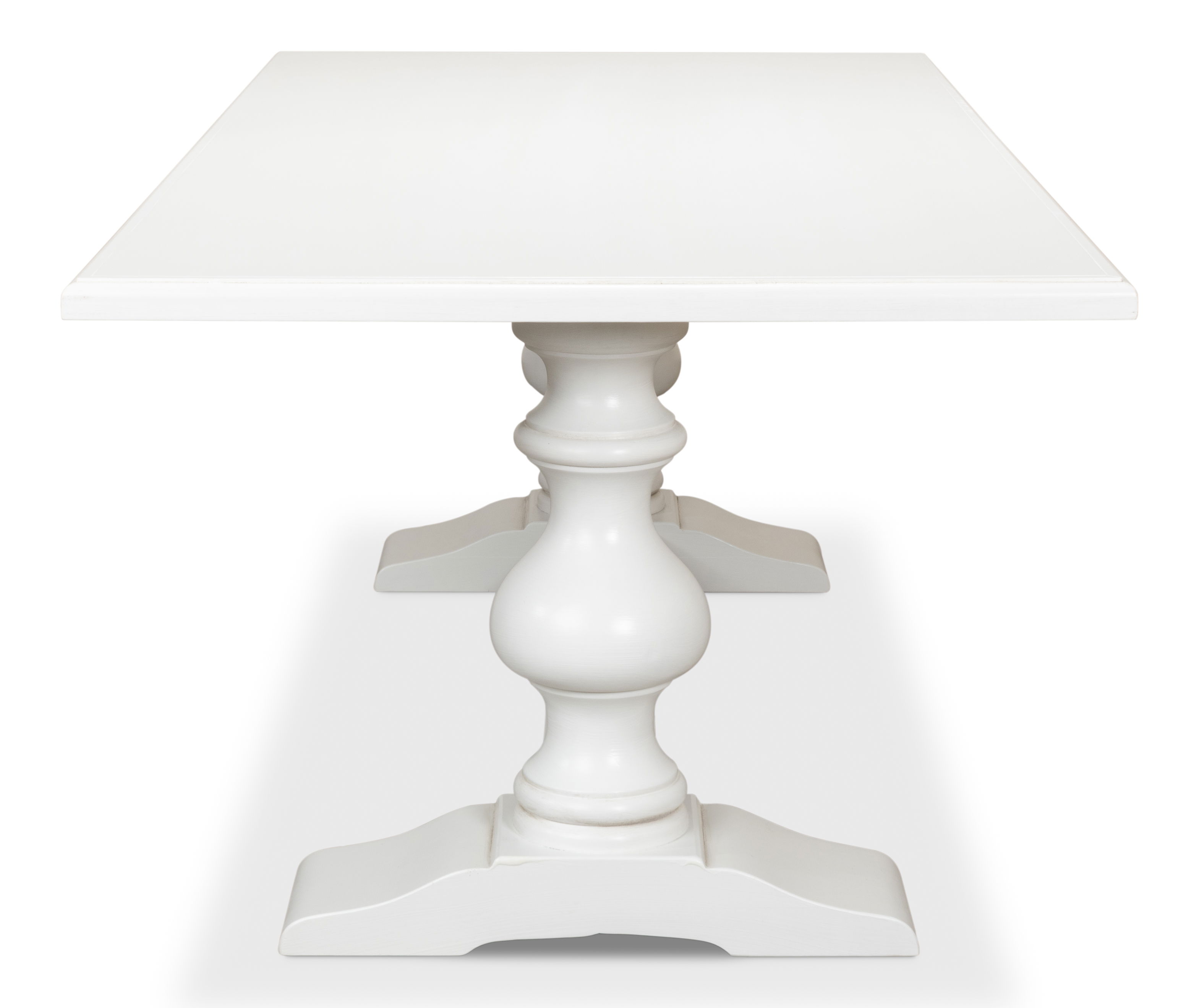 *Lionisio Trestle Table, Cortina White, Dining Table by Sarreid, 84" length x 41" width x 30" height View 3