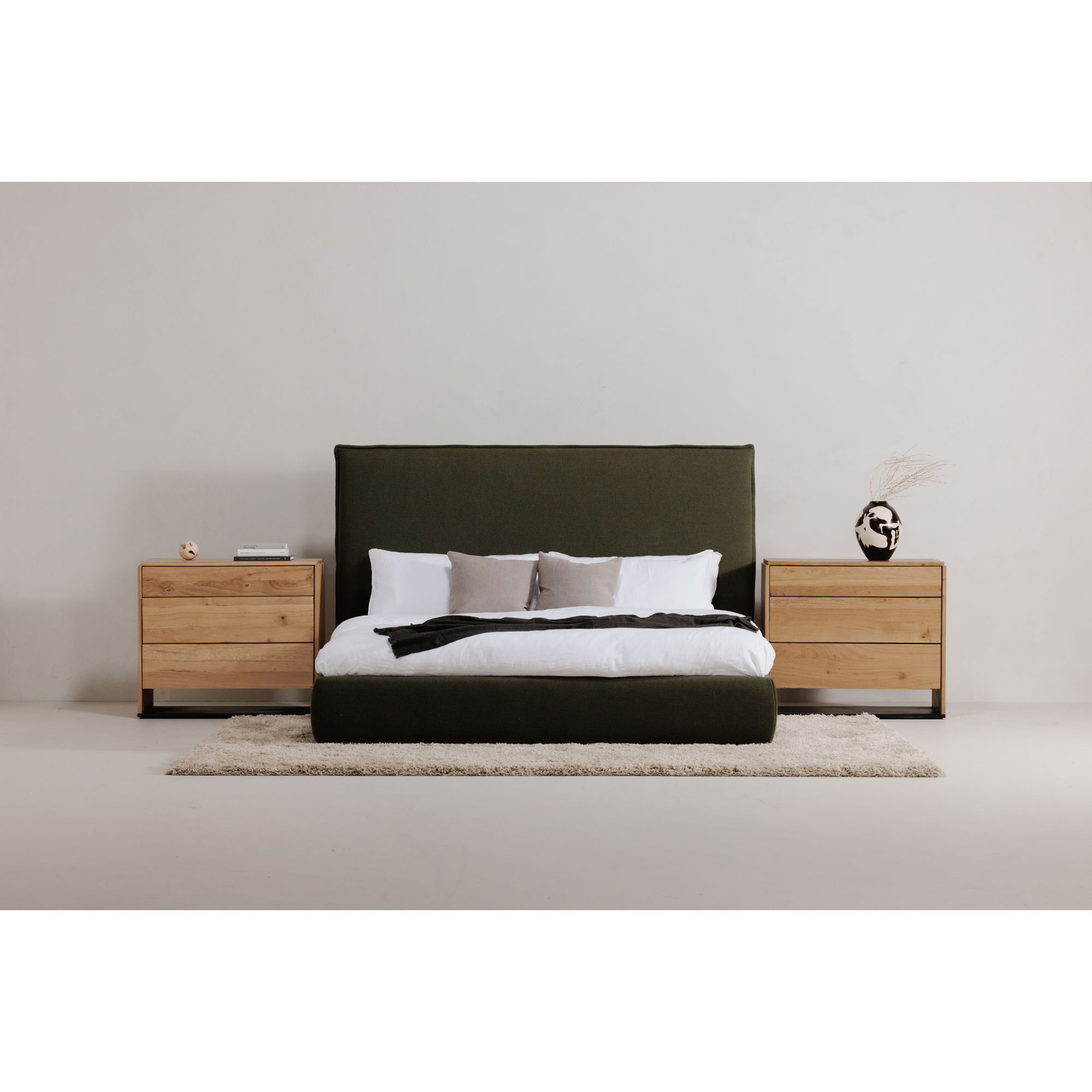Luzon King Bed Tall Headboard Deep Forest, by Moe's Home, 85.5" width x 55" height x 88.5" depth View 14