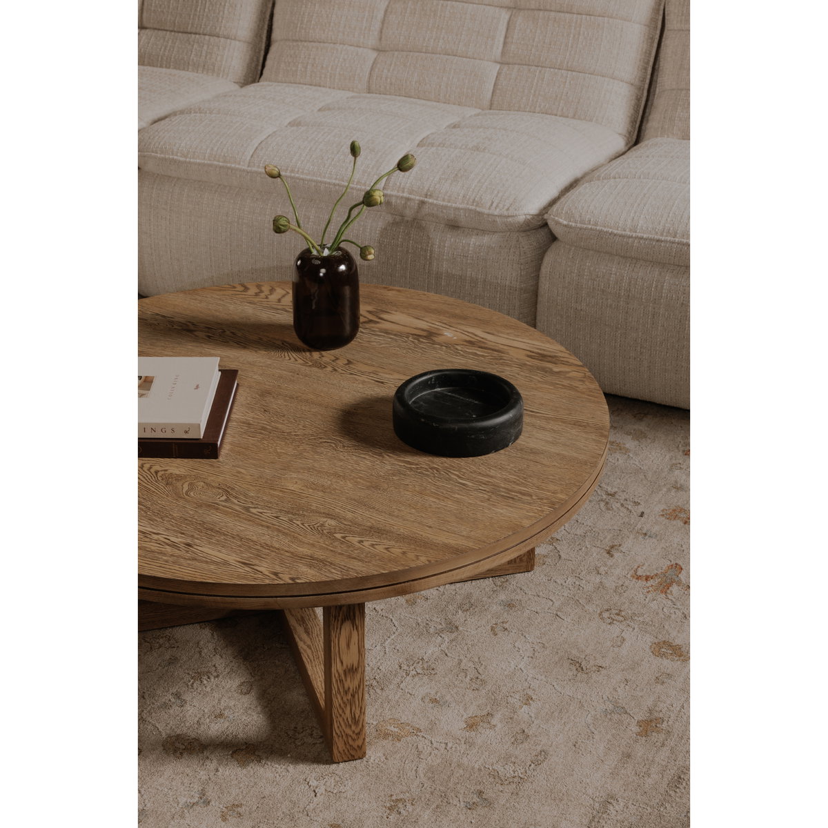 Joel Coffee Table Natural, by Moe's Home, 42" width x 15" height x 42" depth View 8
