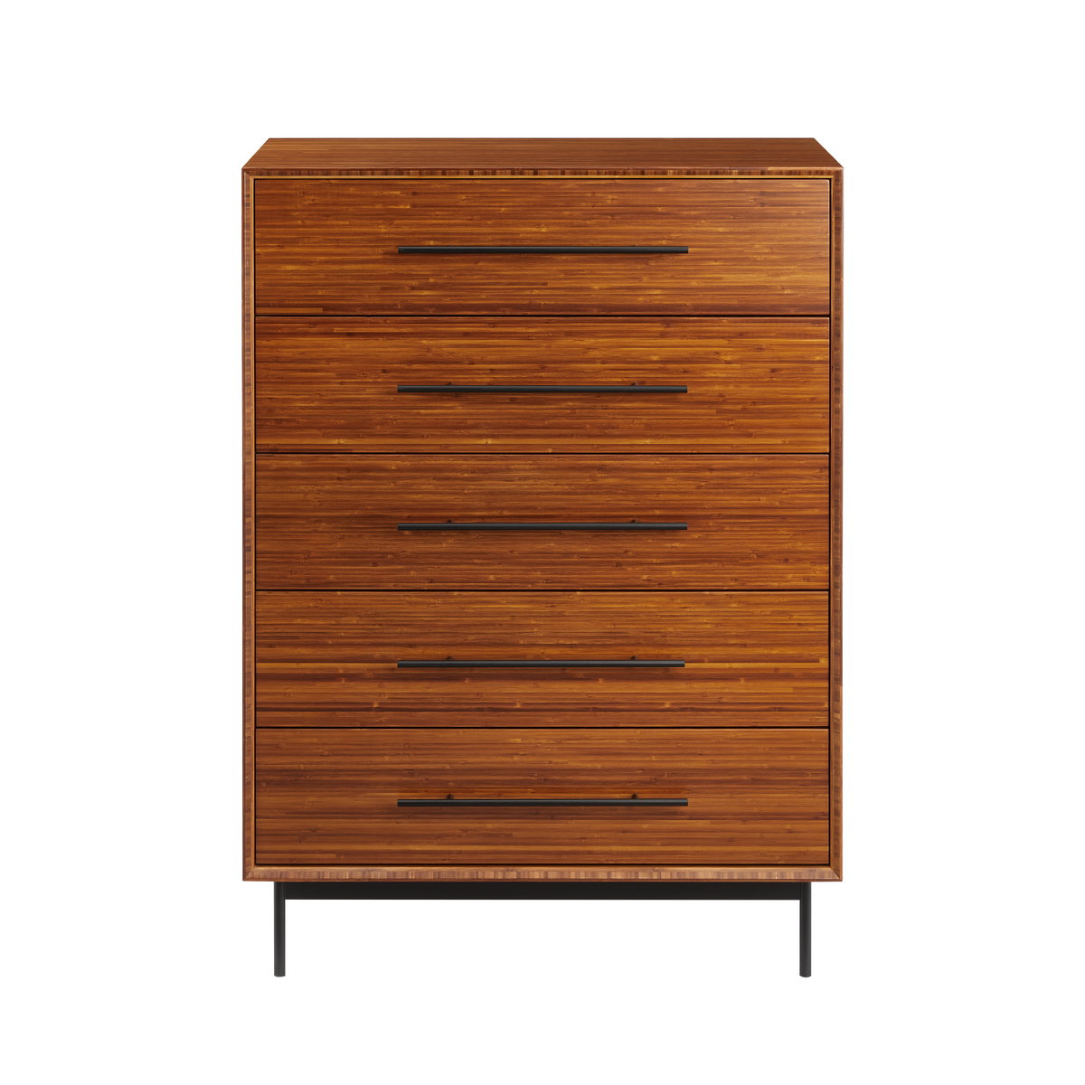 Taylor 5 Drawer Chest, Amber, Dresser by Greenington, 36.75" length x 20" width x 49.72" height View 3