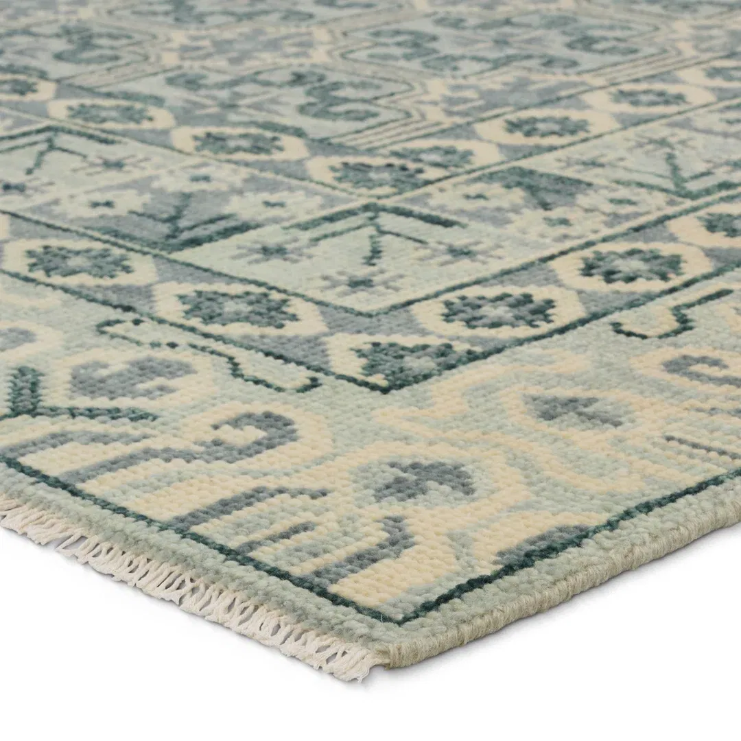 Jaipur Living Stage SLN20 Handknotted Geometric Blue and White Area Rug (10'x14') large image 