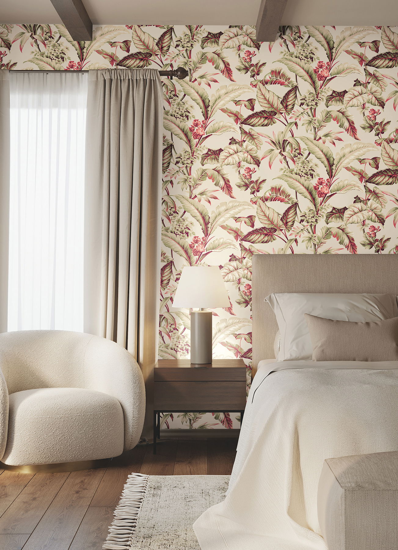 Mystic Isle Taupe Wallpaper large image 