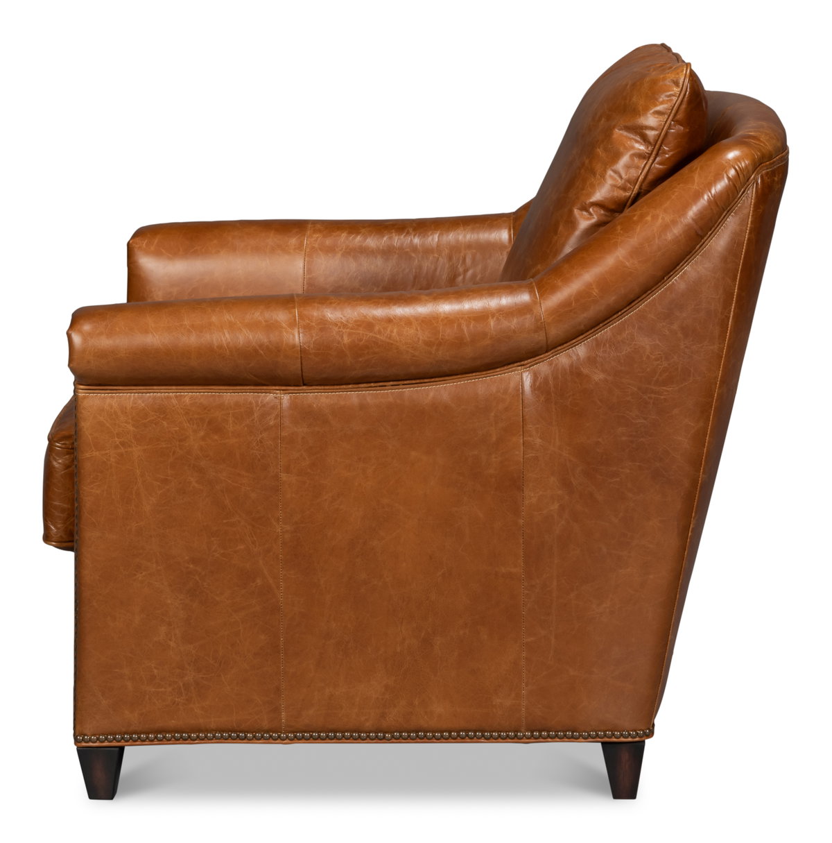 Vandike Arm Chair  Cuba Brown, by Sarreid, 3'2" length x 2'11" width x 3'2" height View 9