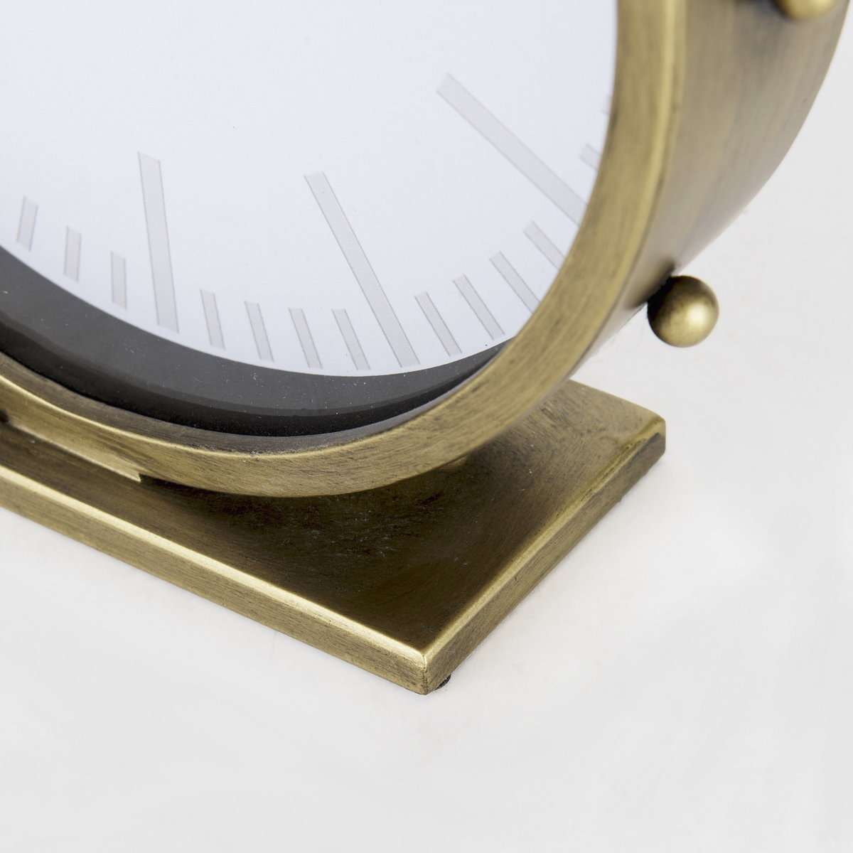 Marian  Gold Metal with Studs Round Table Clock, by Mercana, 11.02" length x 3.15" width x 11.02" height View 11