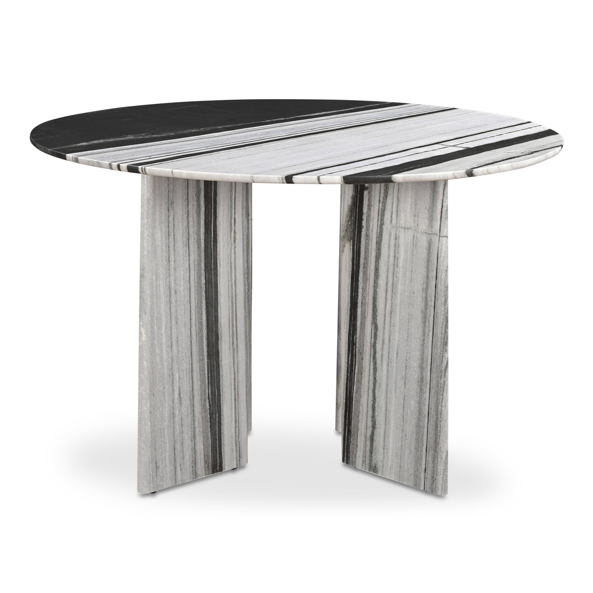 Celia Round Dining Table Panda Marble, by Moe's Home, 48" width x 30" height x 48" depth View 3