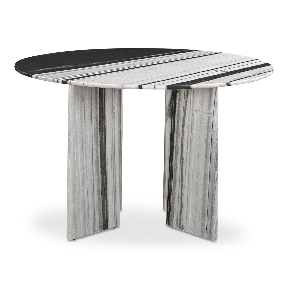 Celia Round Dining Table Panda Marble, by Moe's Home, 48" width x 30" height x 48" depth View 3