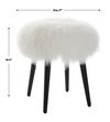 Wooly Sheepskin Accent Stool, Furniture by Uttermost, 17" width x 18.5" height x 17" depth thumbnail 3