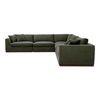 Rue Classic L Modular Sectional Dark Green, Sectional Sofa by Moe's Home, 136.2" width x 23.6" height x 136.2" depth thumbnail 3
