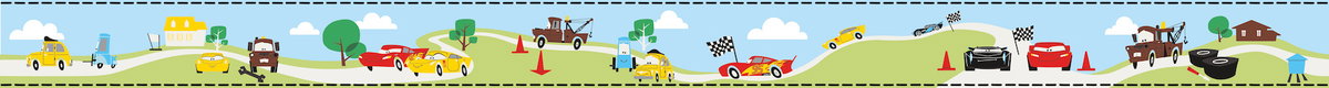 Disney & Pixar Cars Light Blue Border, Wallpaper by York Wall, 9' length x 9" width x 0.02" depth