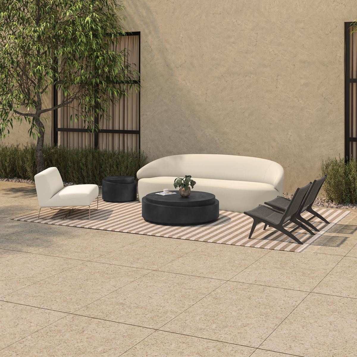 Cosmo Outdoor Coffee Table Black, Outdoor Table by Moe's Home, 4' width x 1'3" height x 4' depth View 10