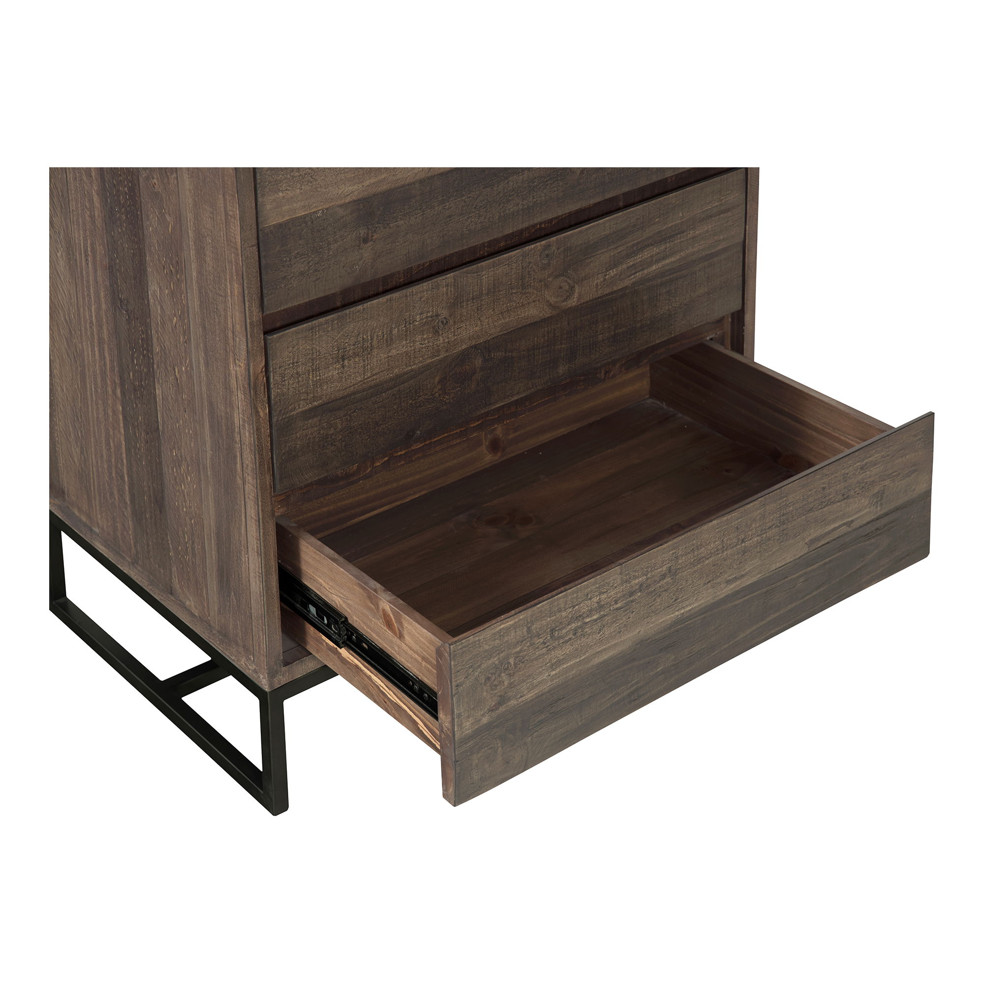 Elena 3 Drawer Nightstand Brown, Dresser by Moe's Home, 28" width x 30" height x 18" depth View 6