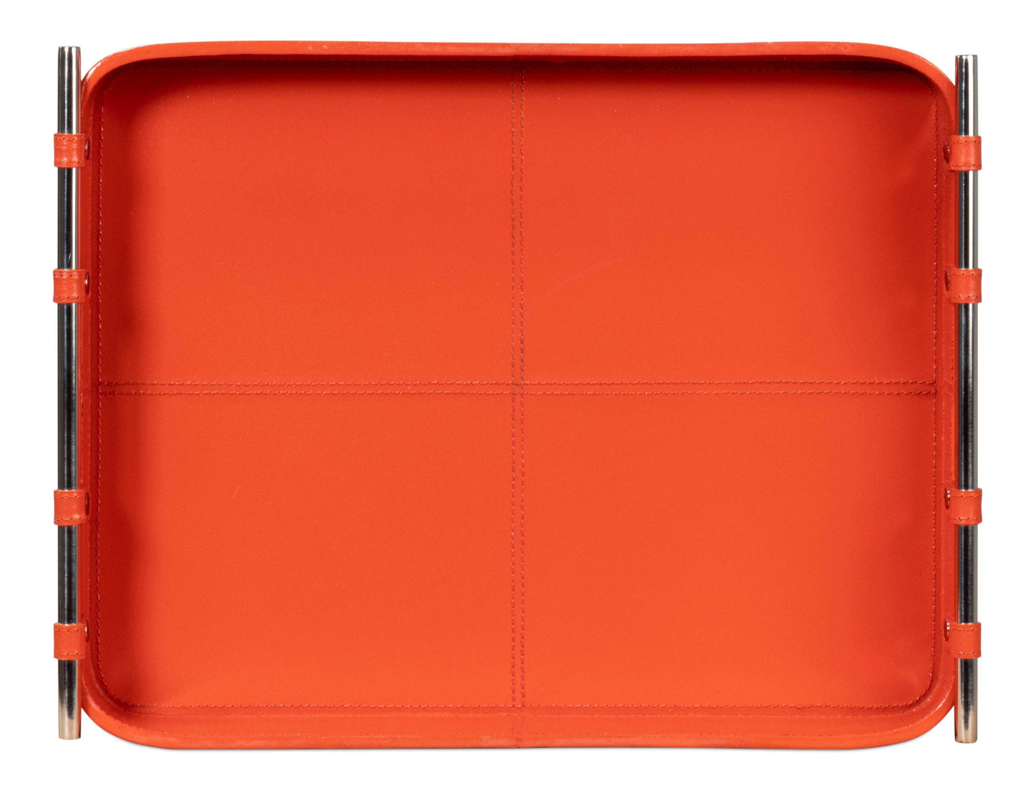 Safari Leather Tray, Orangeade, Decor by Sarreid, 19" length x 15" width x 2" height View 11