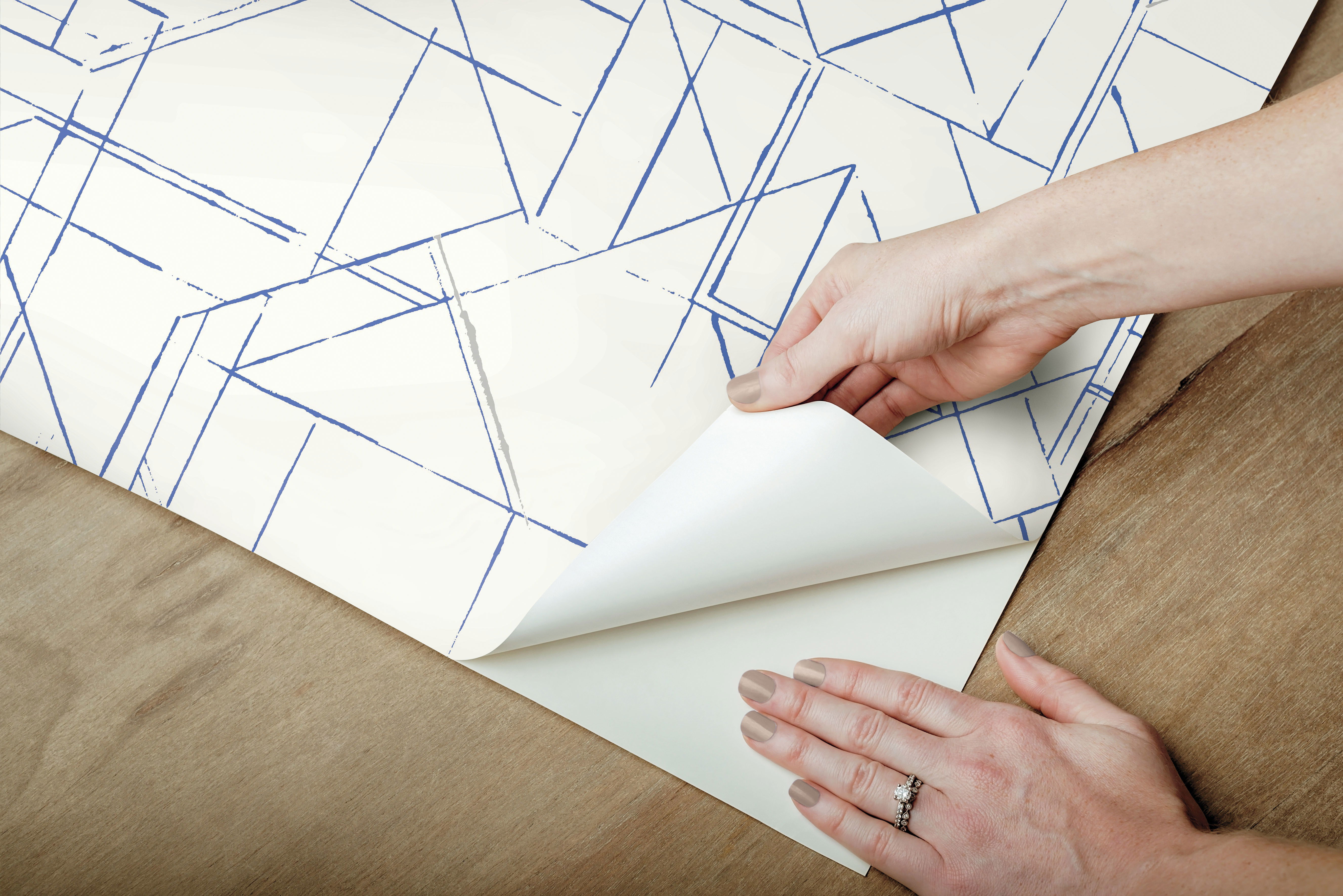 Prism Schematics Cobalt Peel & Stick Wallpaper large image 