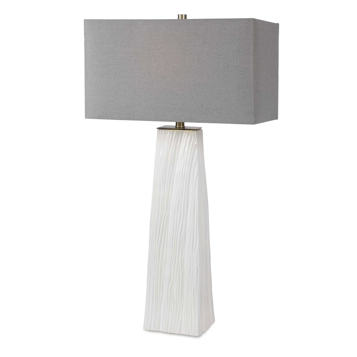 Sycamore White Table Lamp, by Uttermost, 1'7" width x 3' height x 11" depth View 1