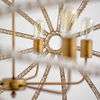 Ava White (34'D) Gold Metal and White Wood Beaded Six Bulb Chandelier thumbnail 6