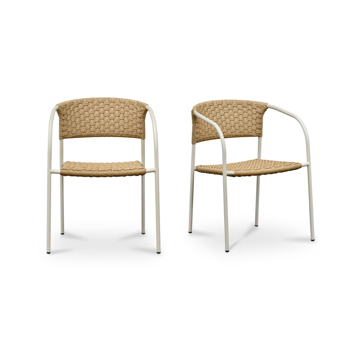 Zola Outdoor Dining Chair Natural-set Of Two, by Moe's Home, 23.62" width x 30.75" height x 22.84" depth View 1
