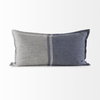 Aubrielle 14x26 Gray and Blue Fabric Color Blocked Pillow Cover, Decorative Pillow by Mercana, 14" length x 26" width x 0.2" height thumbnail 5