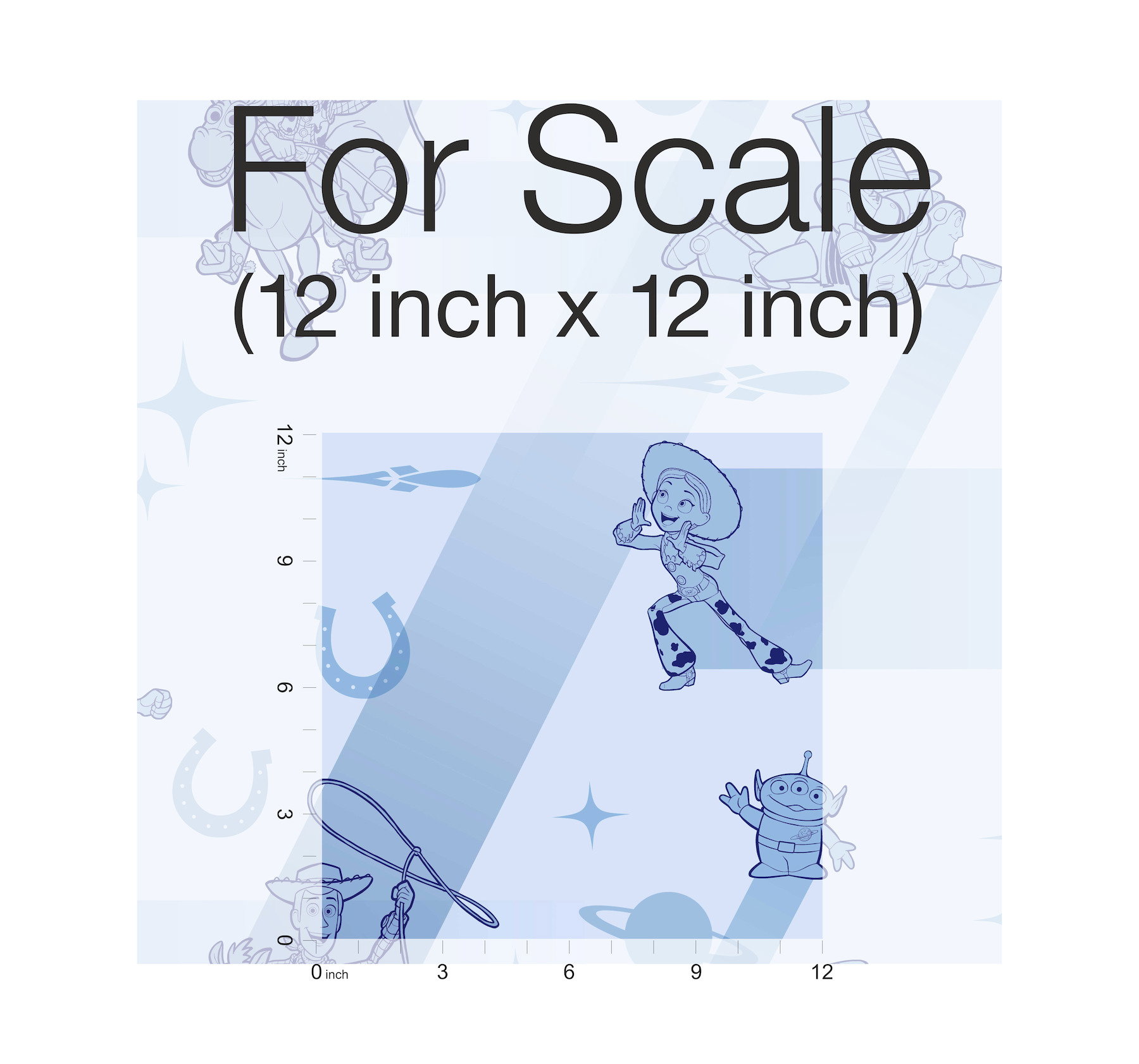 Disney & Pixar Toy Story 4 Retro Blue Wallpaper, by York Wall, 33' length x 1'8.5" width x 0.02" depth View 2