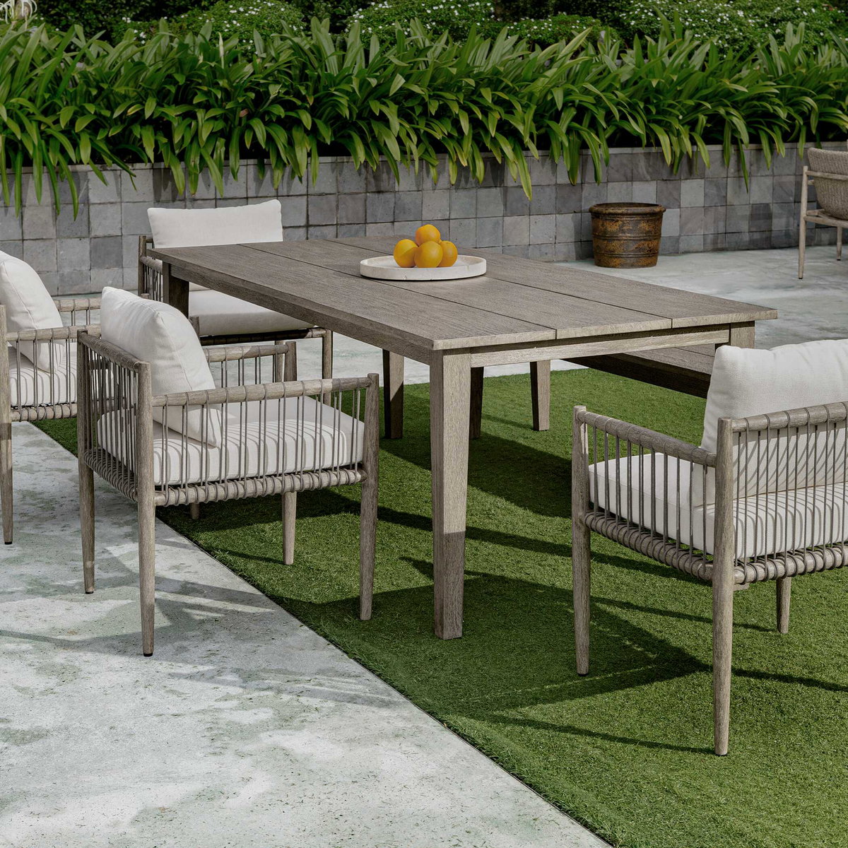 Forsyth Dark Gray Outdoor Dining Table, Outdoor Table by Uttermost, 7'8" width x 2'6.4" height x 3'3" depth View 6