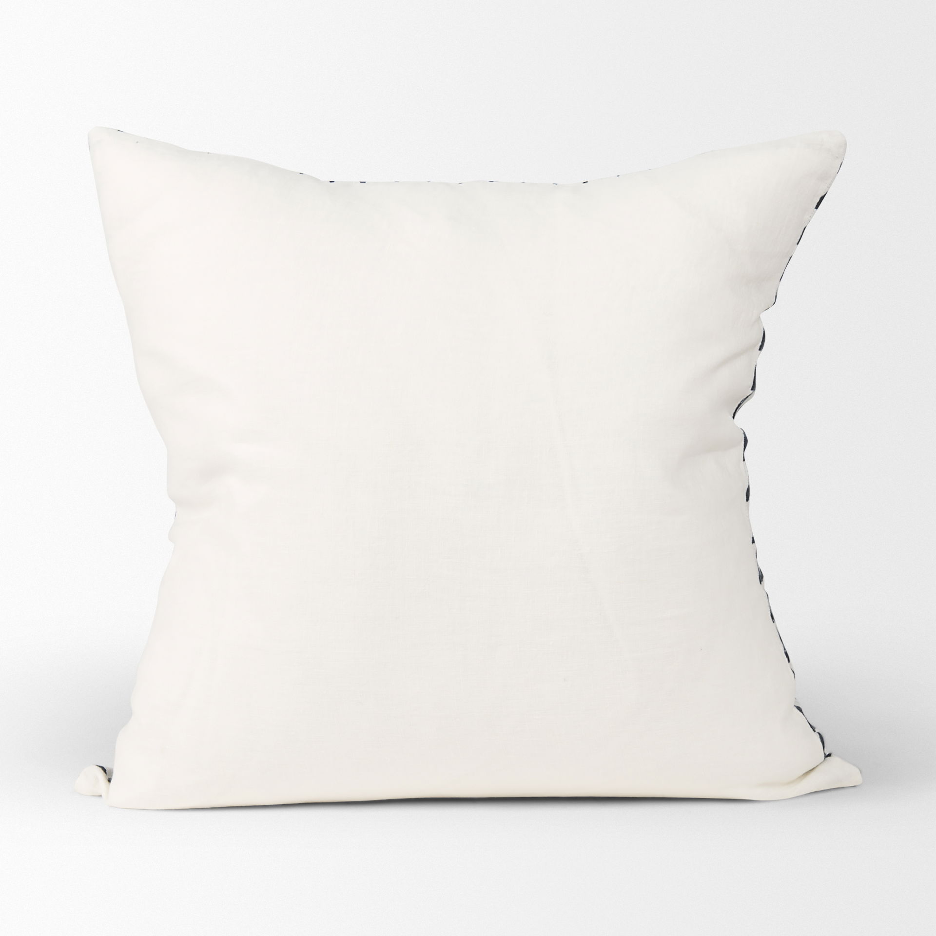 Jolie Cream with Black Print Linen Square Decorative Pillow  Cover large image 