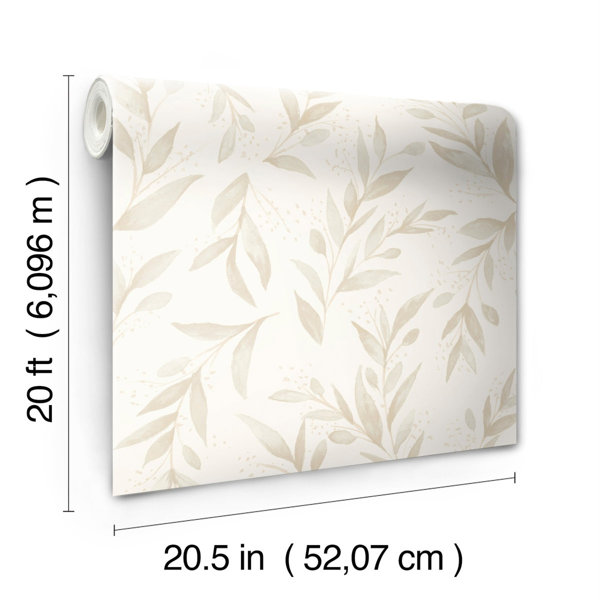 Magnolia Home Olive Branch Beige Peel & Stick Wallpaper, by York Wall, 20' length x 1'8.5" width x 0.02" depth View 9