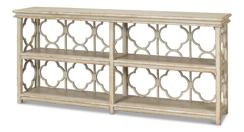 Quatrefoil Bookshelf Console Table