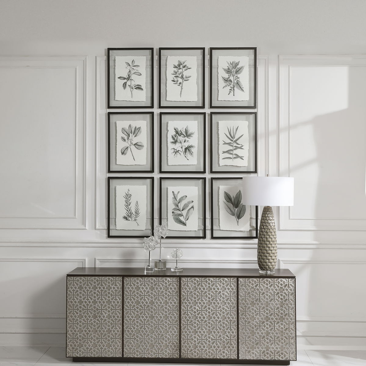 Farmhouse Florals Framed Prints Set/9, Art by Uttermost, 17.5" width x 23" height x 0.75" depth View 2