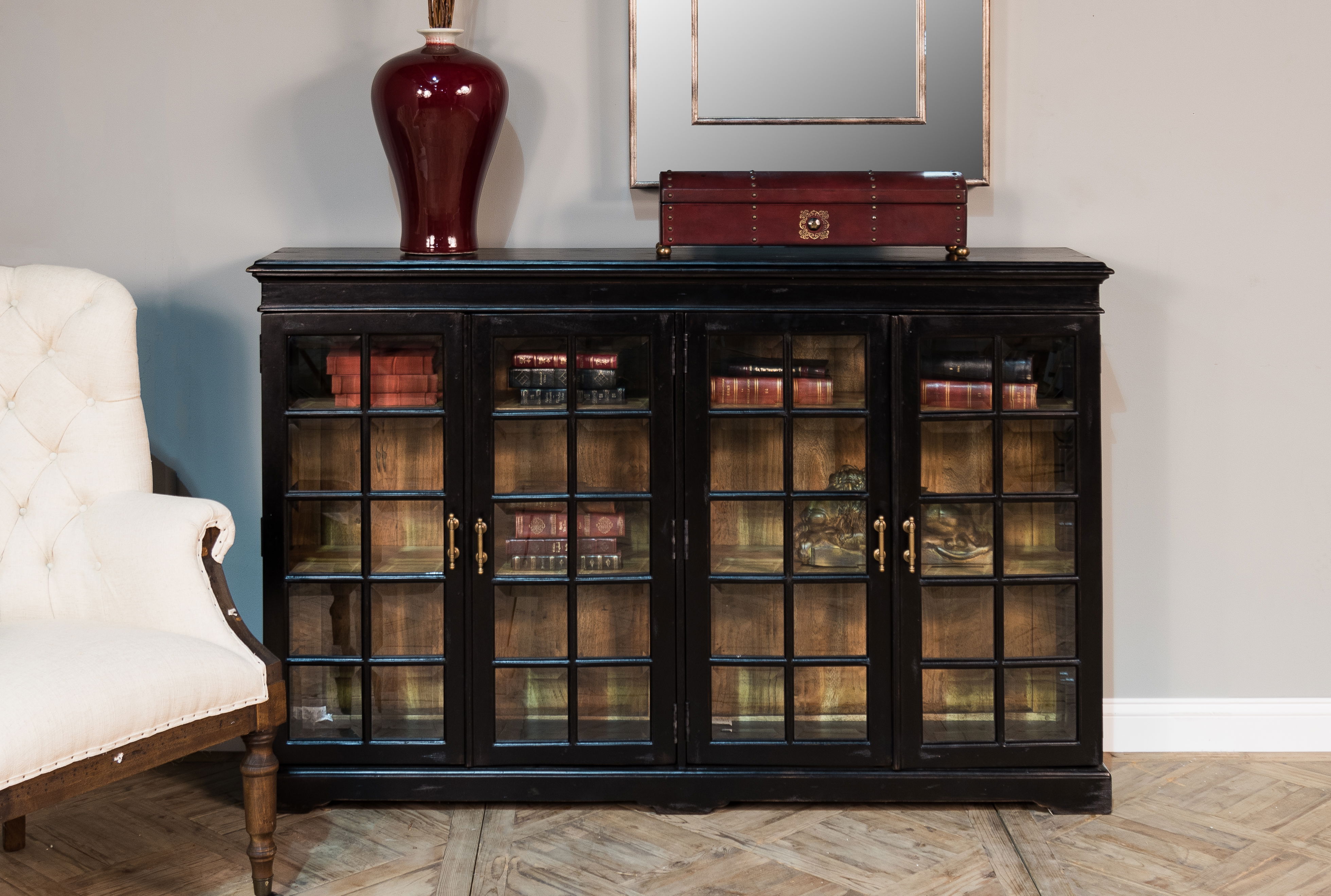 Morgan Library Case, Shelving & Bookcase by Sarreid, 67" length x 13" width x 43" height View 13