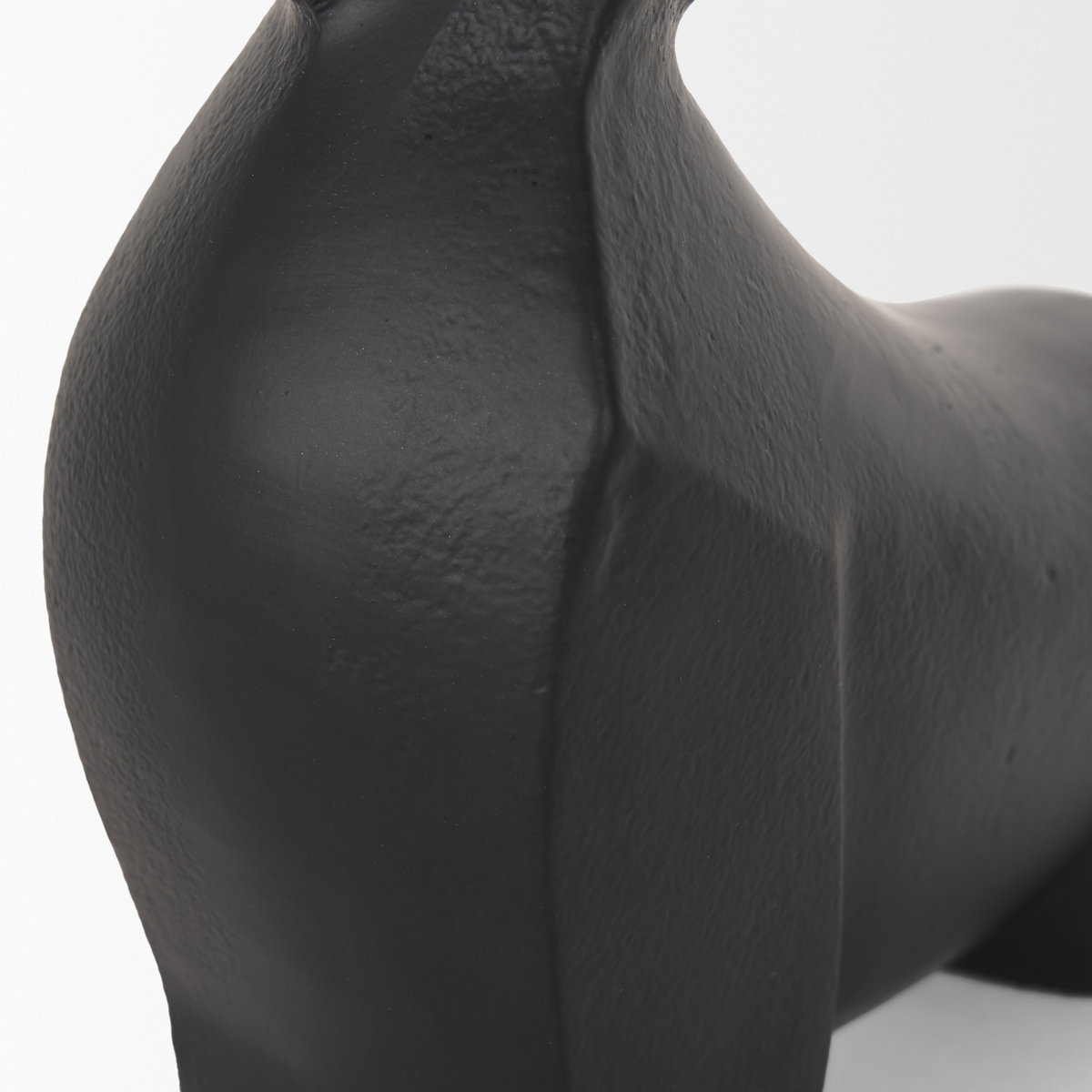 Radu Small Matte Black Metal Bull Decorative Object, by Mercana, 9.5" length x 3.25" width x 7.75" height View 10