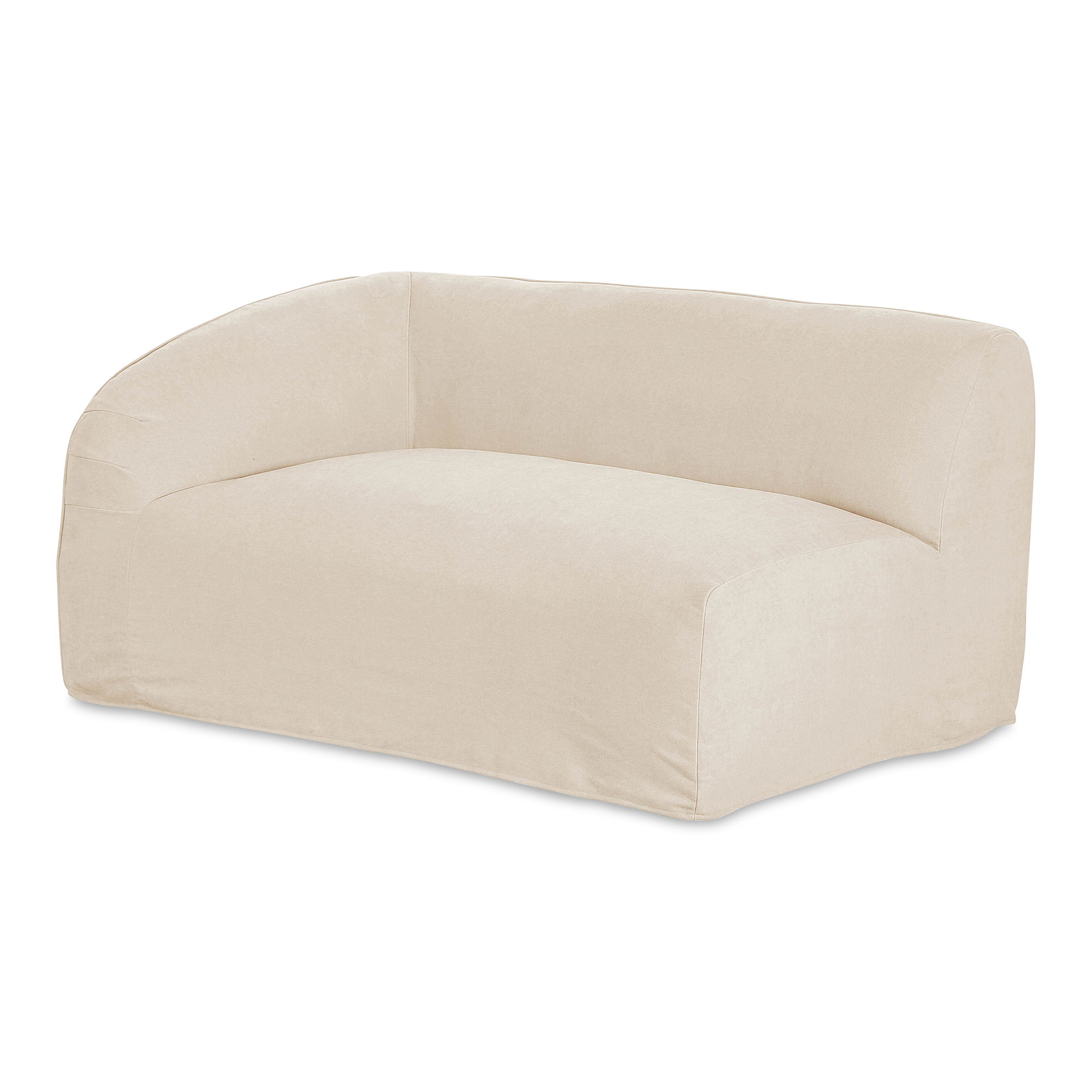 Isla Left Arm Facing Chair Beige, Sectional Sofa by Moe's Home, 59.8" width x 29.9" height x 41.7" depth View 3