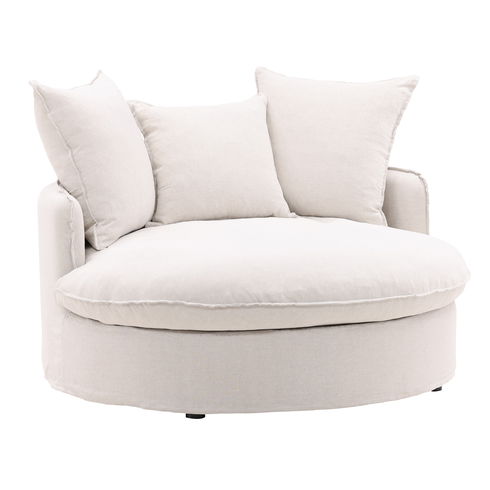 Norris Lounger Slipcover Natural