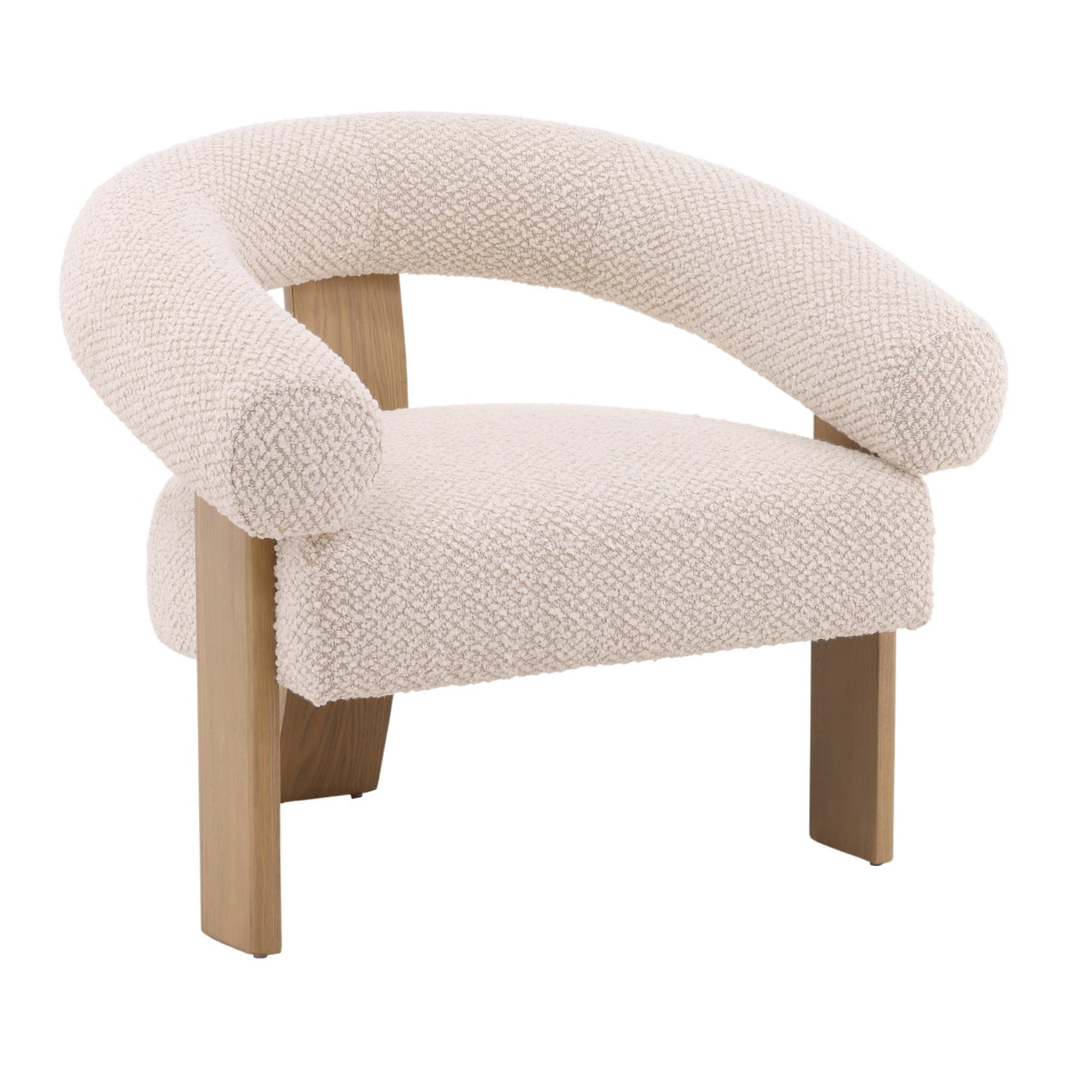 Frankie Occasional Chair Cream, Accent Chair by Dovetail, 34.75" width x 29.75" height x 28.5" depth View 1