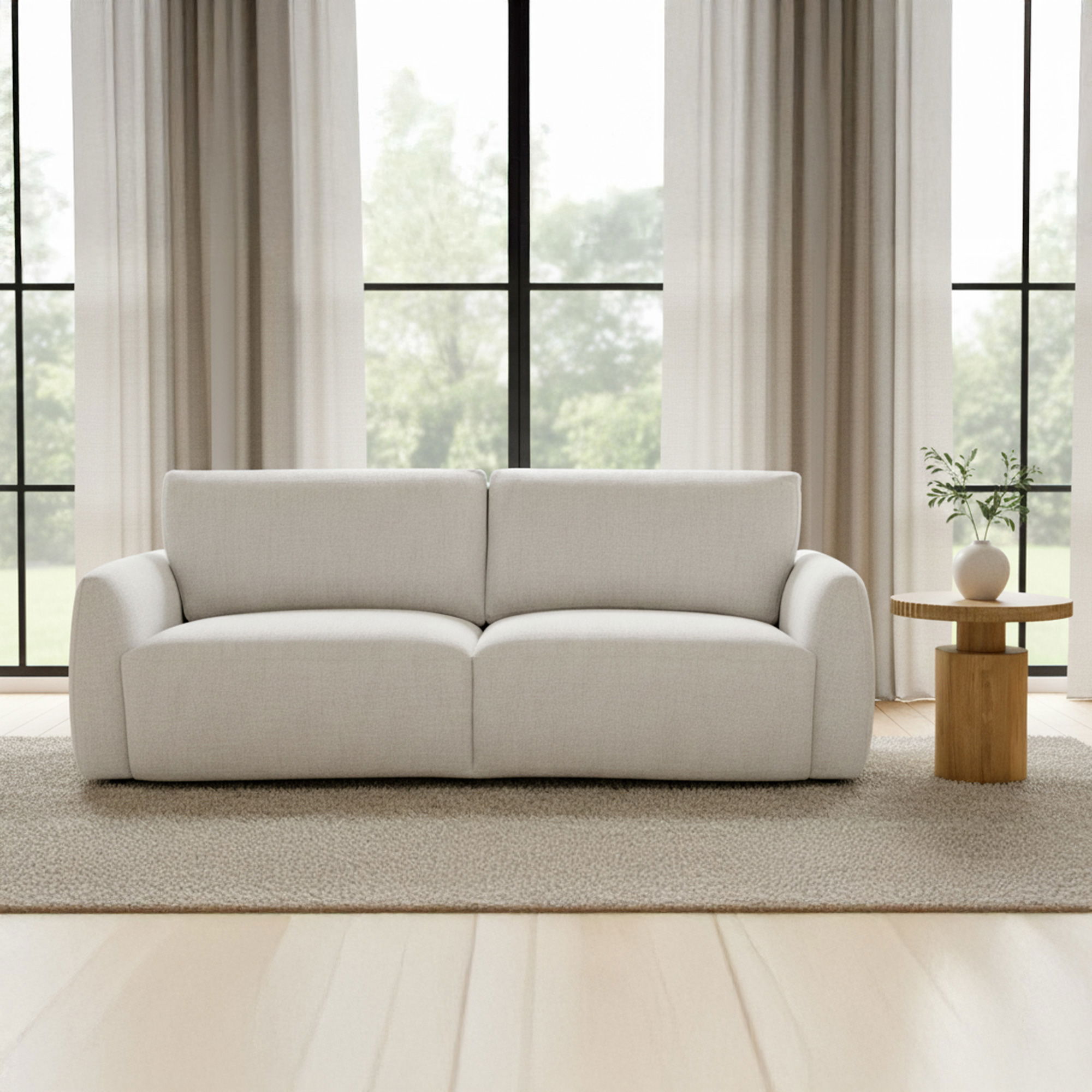 Callie Sofa 91 In. Flecked Oat, Sofas & Sectional by Moe's Home, 91" width x 35.4" height x 39.4" depth View 7