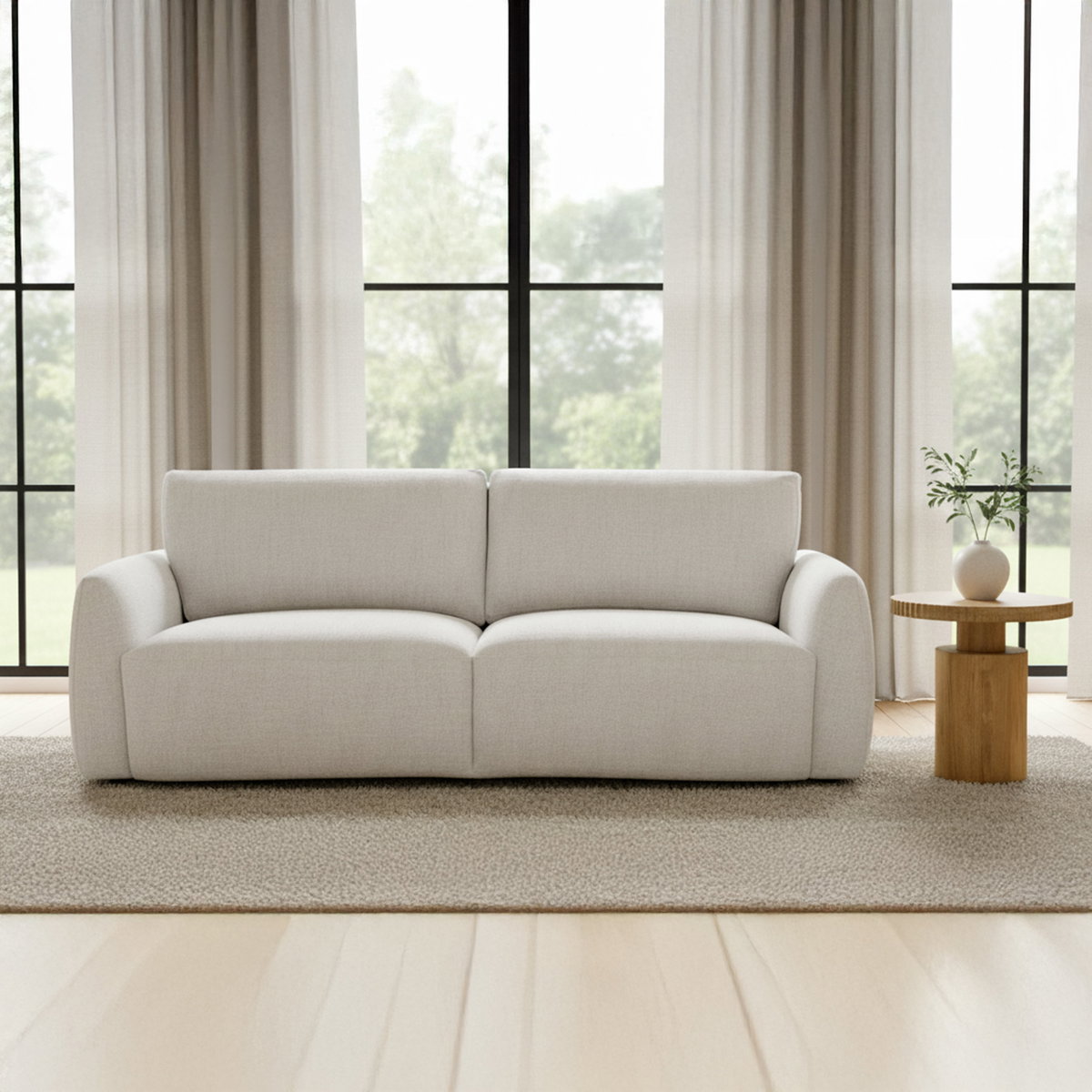 Callie Sofa 91 In. Flecked Oat, Sofas & Sectional by Moe's Home, 91" width x 35.4" height x 39.4" depth View 7