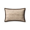 Loloi Brown Pillow, Decorative Pillow, 16" length x 26" width thumbnail 1