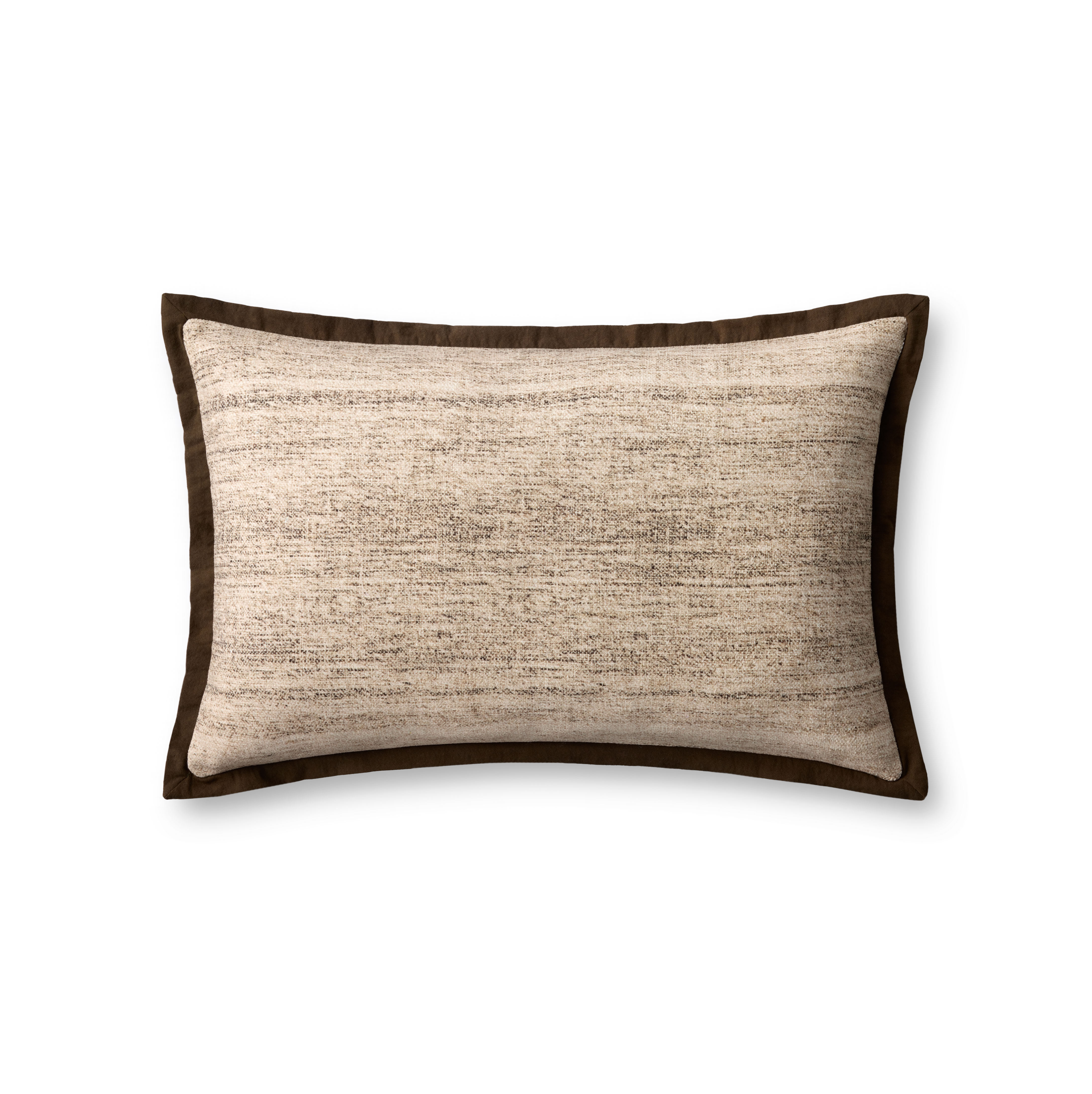 Loloi Brown Pillow, Decorative Pillow, 16" length x 26" width