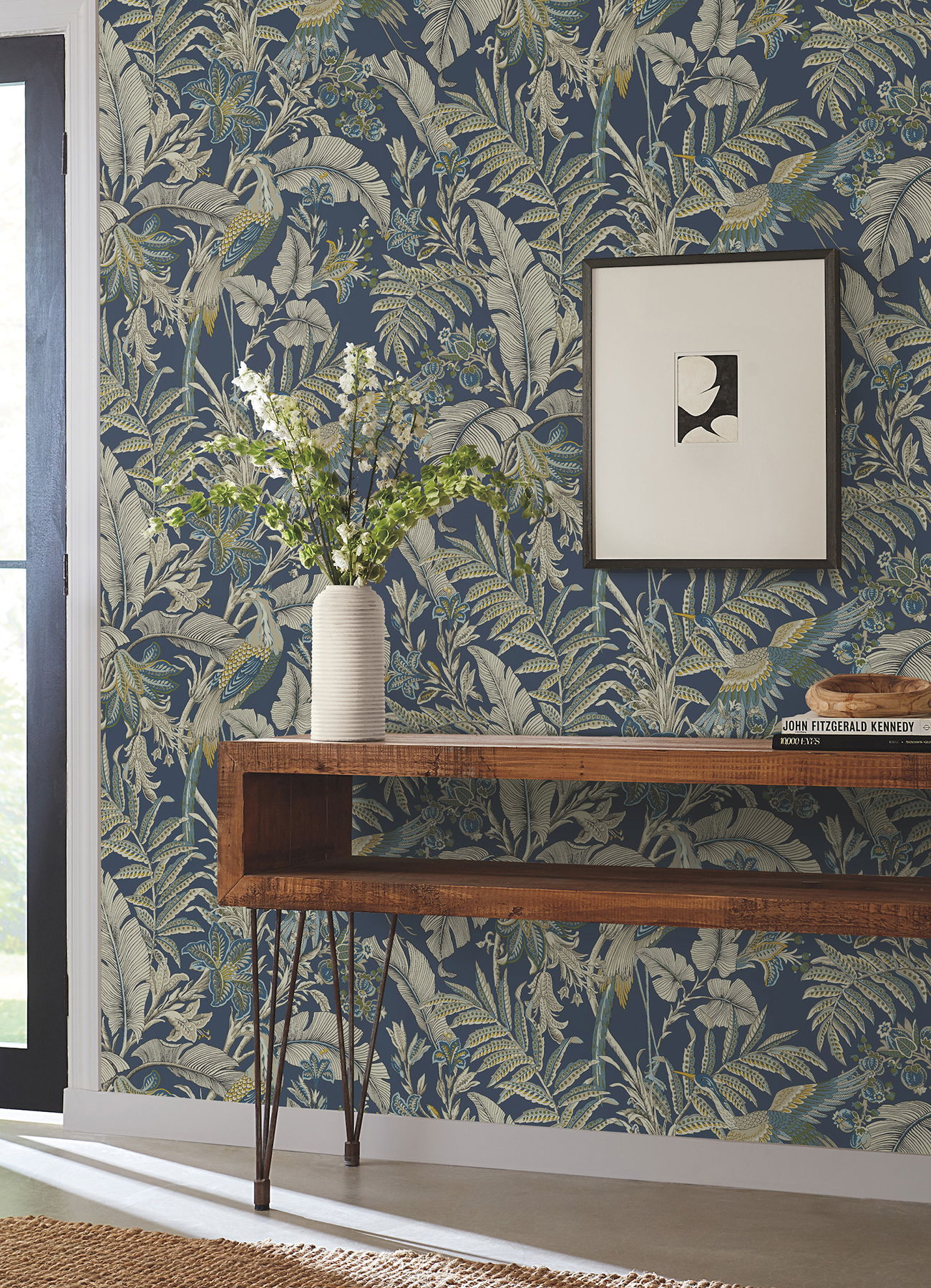 Heronwood Navy Wallpaper large image 