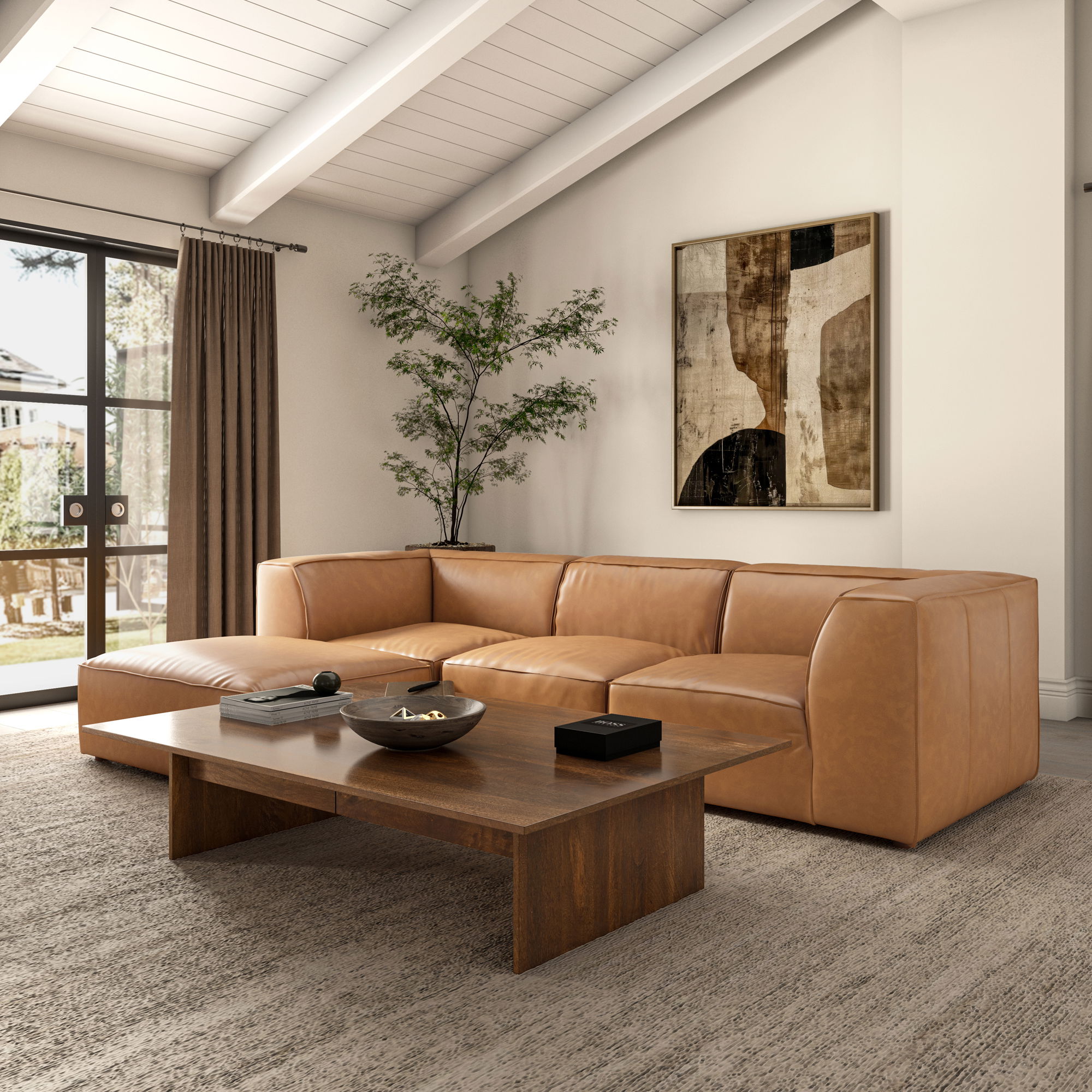 Form Ottoman Sonoran Tan Leather large image 