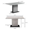 Hanlon Dining Table Light Grey, by Moe's Home, 53" width x 29.5" height x 31.5" depth thumbnail 5