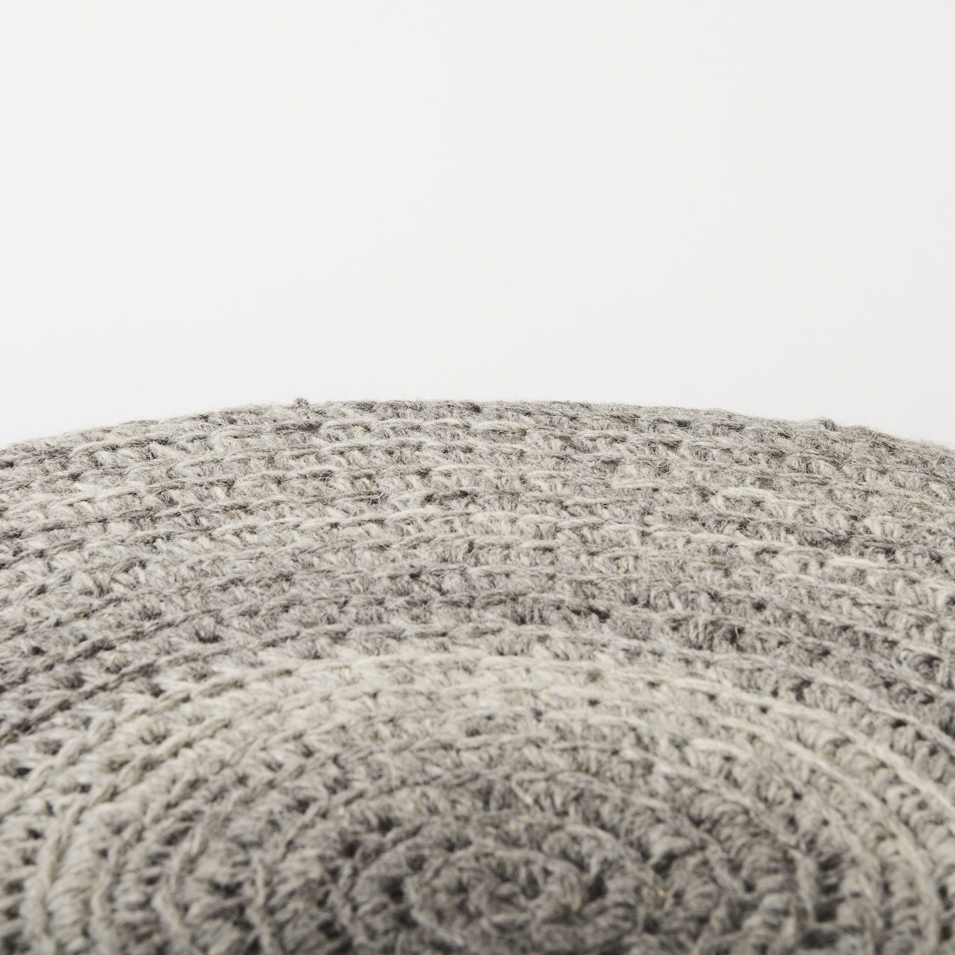 Bina  Dark Gray 4 Legged Wool Stool, Ottoman by Mercana, 30" length x 30" width x 15" height View 8