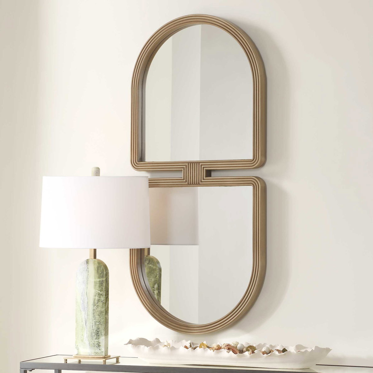 Jacques Art Deco Gold Mirror, by Uttermost, 22" width x 47.5" height x 1.5" depth View 4
